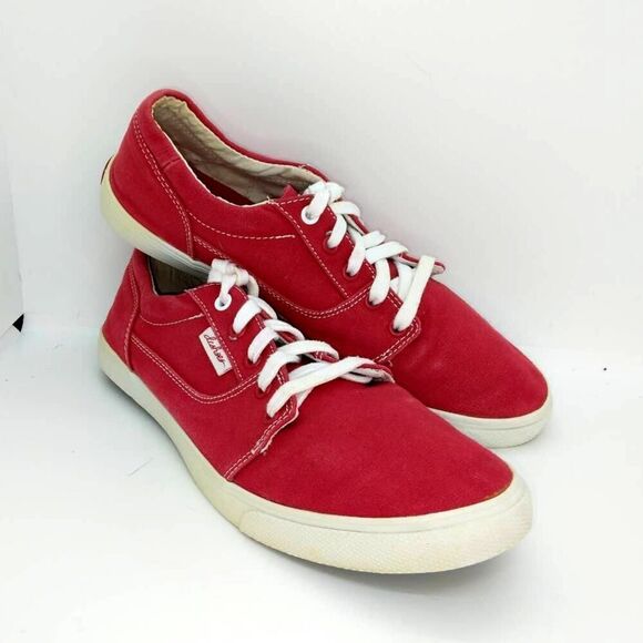 DC Canvas Active Womens Pre-owned Casual Red & White Sneakers - sz. 8 1/2 - Picture 1 of 6